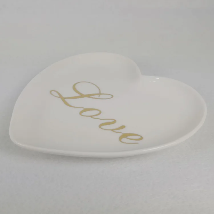 

Heart shape cute design wholesale trinket tray for plating ceramic ring holder