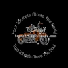Motorcycle Four Wheels Move The Body Two Wheels Move The Soul Hotfix Rhinestone Motif