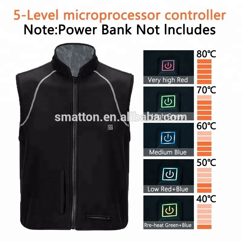 Winter 5v Power Bank Or Usb Thermal Vest Warming Heated Jacket Buy