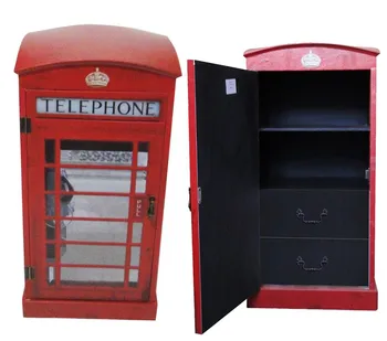 London Phone Booth Design Leather Decorative Wooden Cabinet Buy