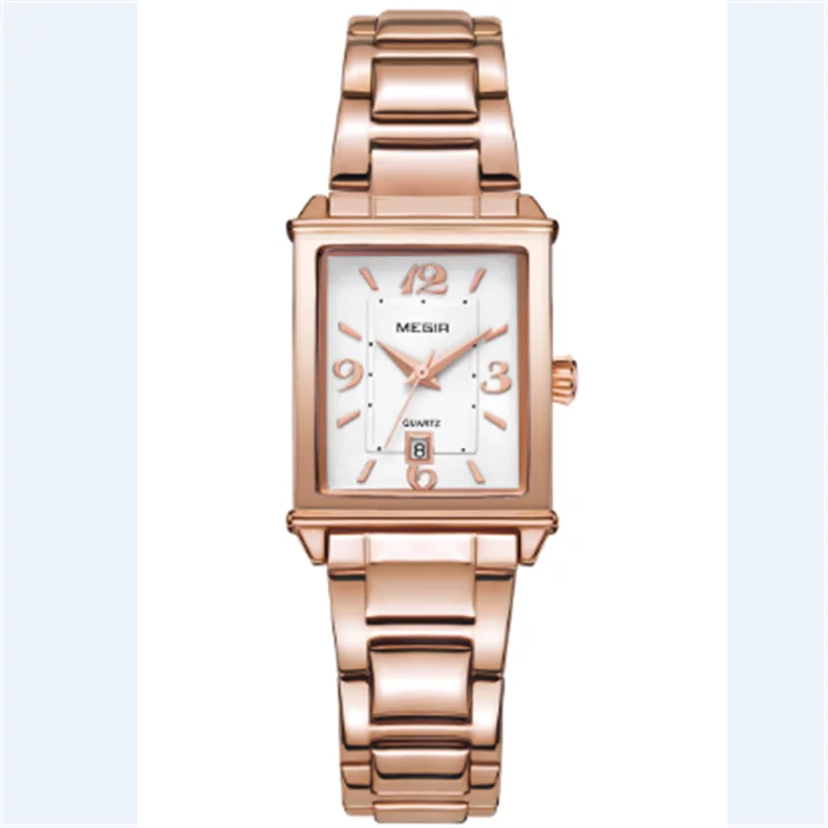 

Megir 1079 brand luxury fashion women's watches stainless steel quartz ladies golden wristwatch date