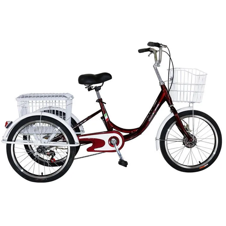 Tricycle 10 ''avec Panier,Grand Tricycle Pour Adulte Avec Siège En Bas