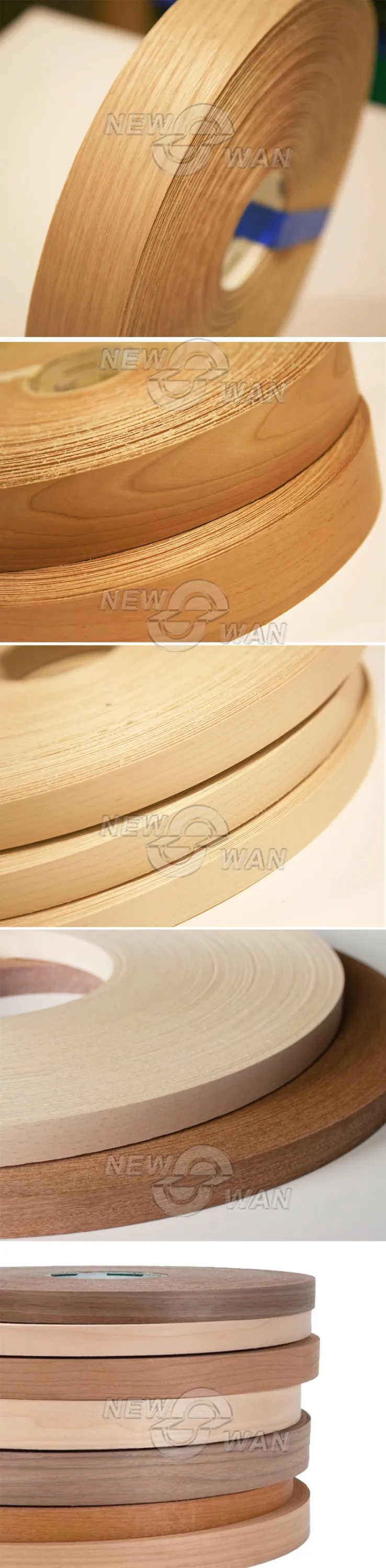 Preglued Melamine Edge Banding Tape / Plastic Wood Finish Edge Banding