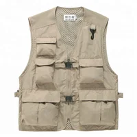 

Men Outdoor Work Safari Fishing Travel mesh Vest with Pockets Beige