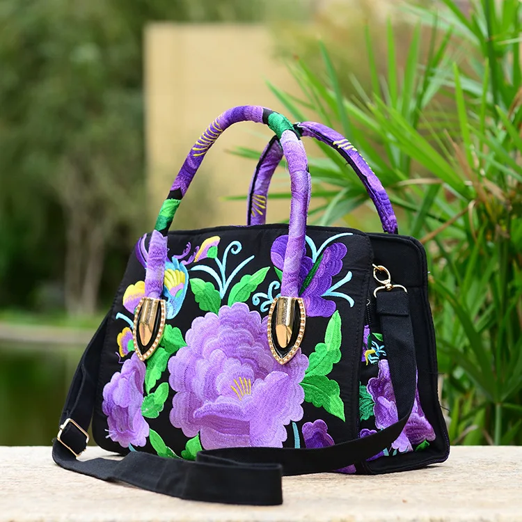 

wholesale china ethnic embroidery women vintage custom tote boho handbags, Red,blue,yellow,white,cream-colored