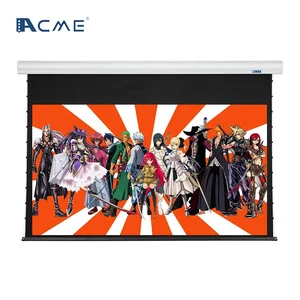 HD 100 inch Electric Motorised Front Projection Tab Tensioned Projector Screen With Remote Control ACME