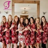 2801 Top Sales Wedding Short Burgundy Cotton Floral Kimono Robe Pattern