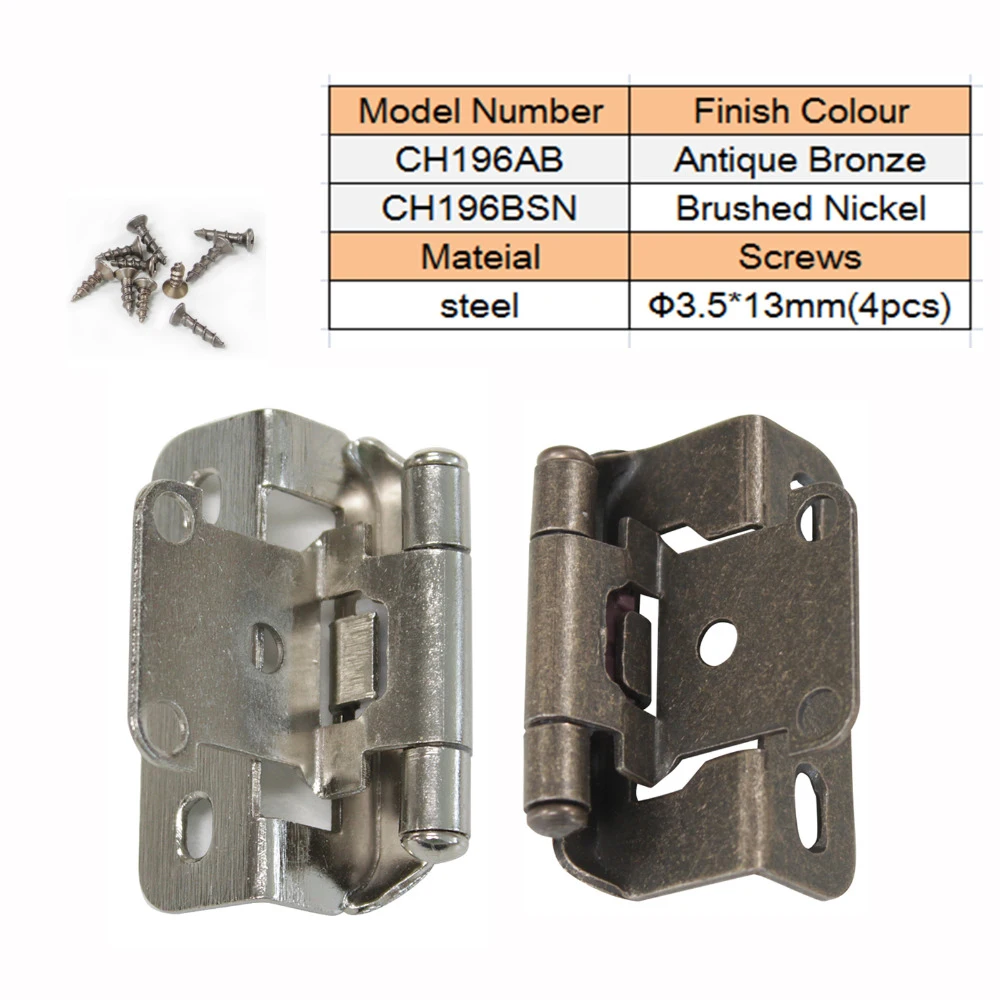 Self Close Kitchen Hinge Antique Bronze Partial Wrap 1/2inch