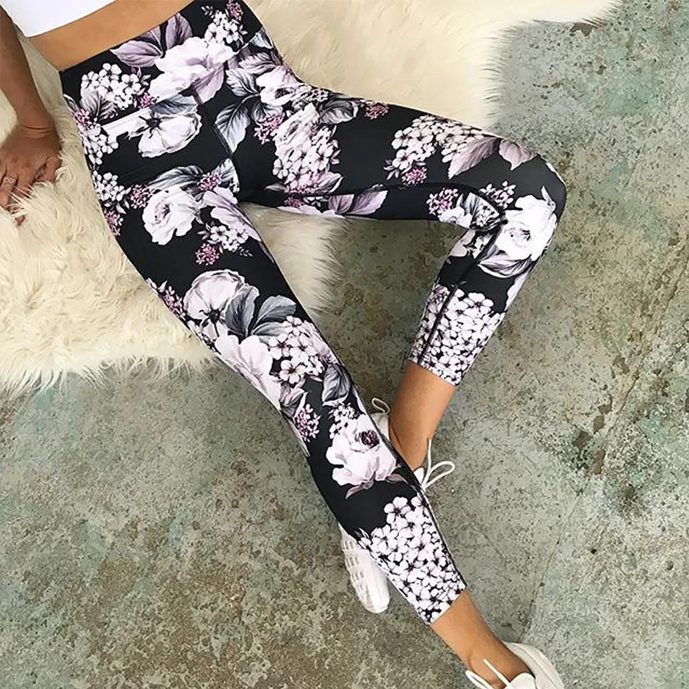 

High Waist Workout Tight Yoga Printing Leggings Wear Slim Fit Yoga Pants Womens
