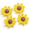 Latest Design Yellow Sunflower Resin Cabochons Flatback Flower Beads for Wedding Decoration