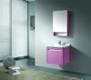 Modern Purple Finished Wall Mounted Wooden Bathroom Make Up Vanity