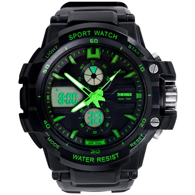 

SKMEI 0990 Luxury Sport Outdoor Digital LED Wristwatches Men Waterproof Dual Display Military Army Top Brand Watches, N/a