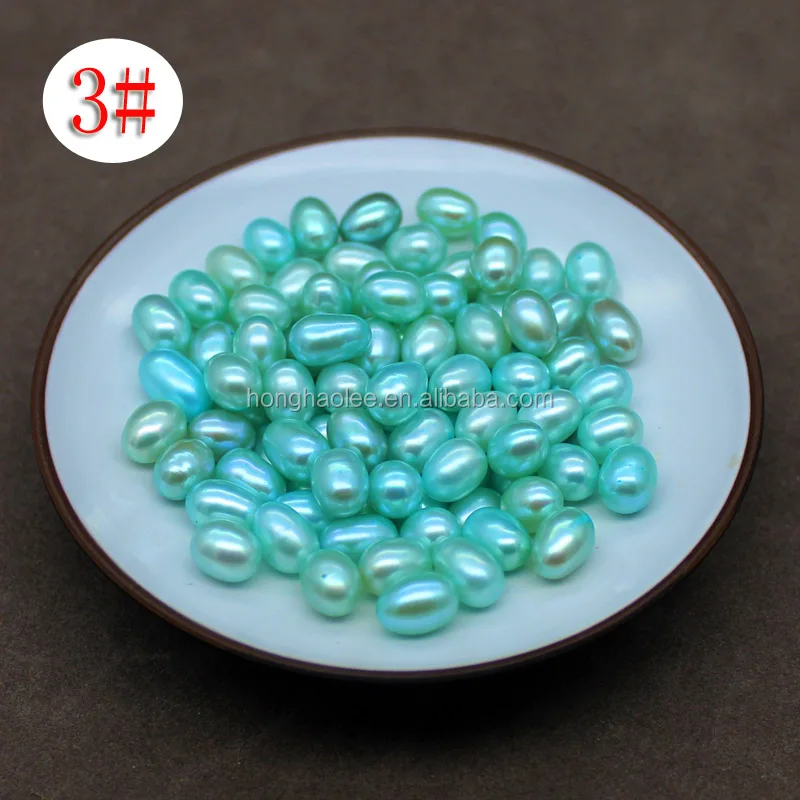 

Wholesale High-Quality Natural Freshwater Oval #3 light blue Loose Pearl