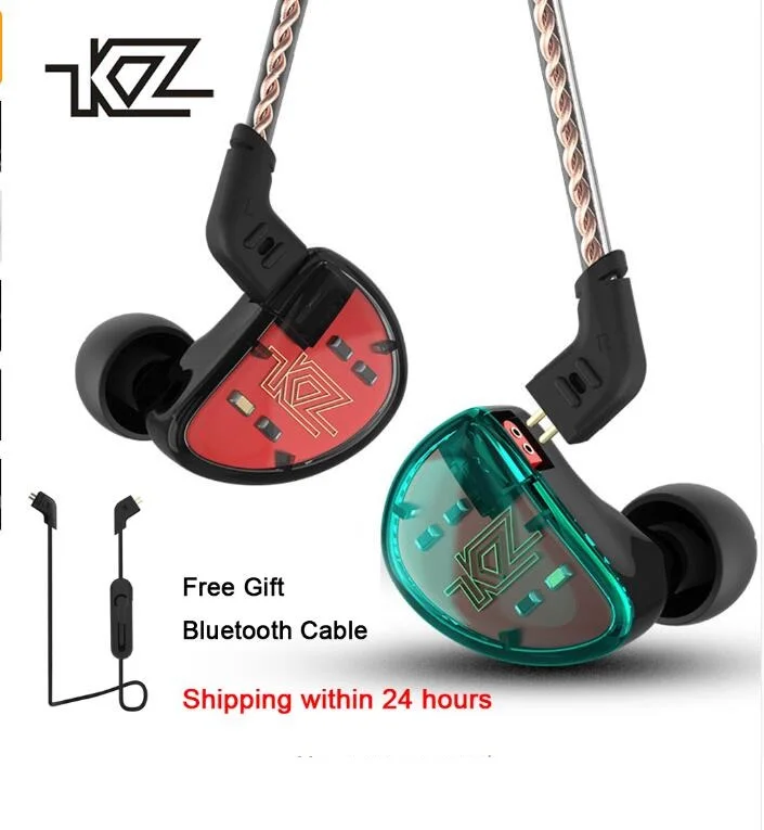 

Wired 3.5mm Earphone KZ AS10 Headphones 5BA Balanced Armature Driver HIFI Bass Earphones In Ear Sport Headset Noise Cancelling.