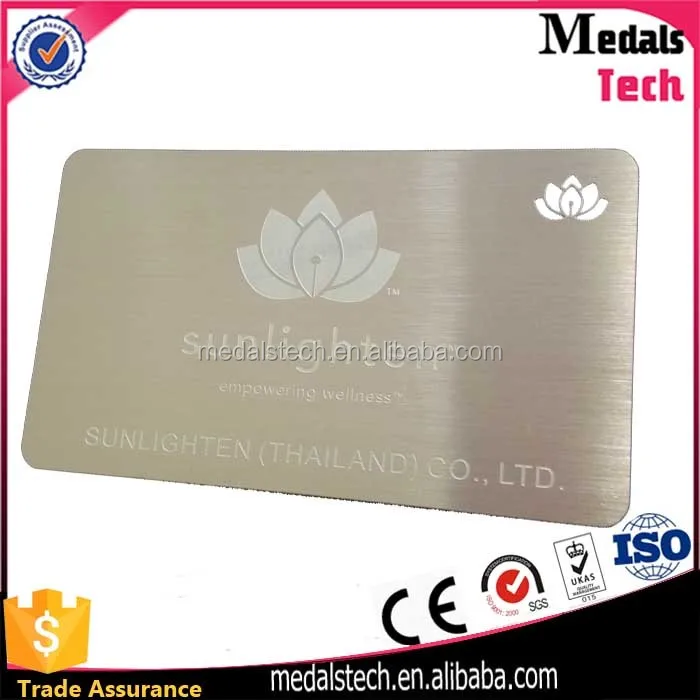 Manufacture wholesale cheap custom stainless steel card with laser logo