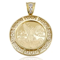 

33126 gold pendant designs, 50 Peso Mexican Coin mens pendant, badge necklace pendant