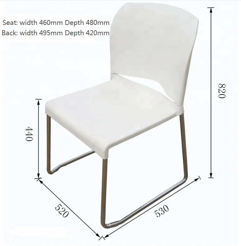 Cheap restaurant plastic chairs with metal legs, white plastic chair stackable