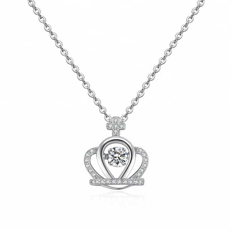 

Silver 925 zirconia queen crown necklace pendant