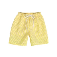 

2018 baby boutique kids clothing seersucker boy short swimsuit