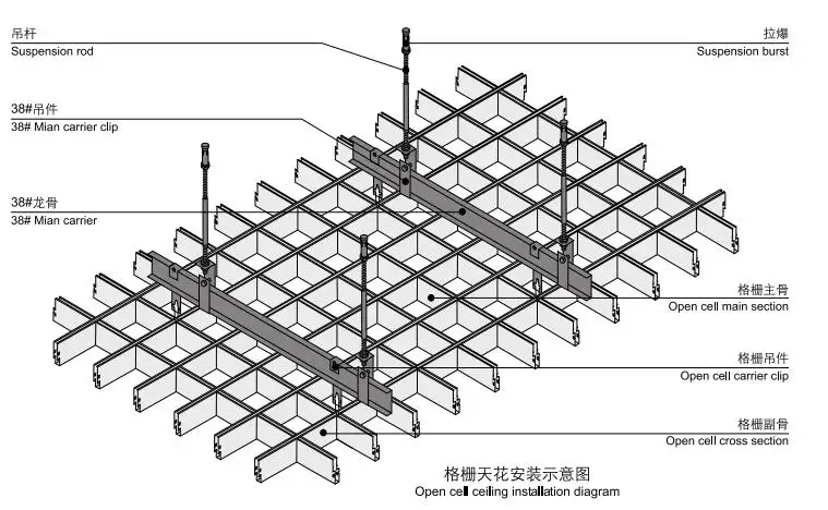 Open Cell Aluminum Suspended Ceiling Grid Metal Ceiling Buy Fabric Suspended Ceiling Metal Suspended Ceiling Aluminium Grid Ceiling Product On Alibaba Com