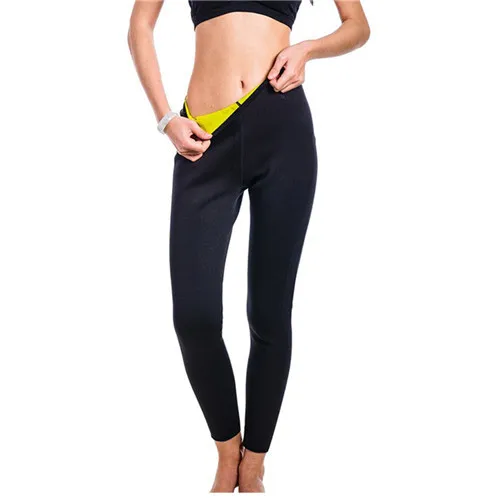 

Slimming Long Pants Sauna Neoprene Body Shapers Pants, Black&yellow