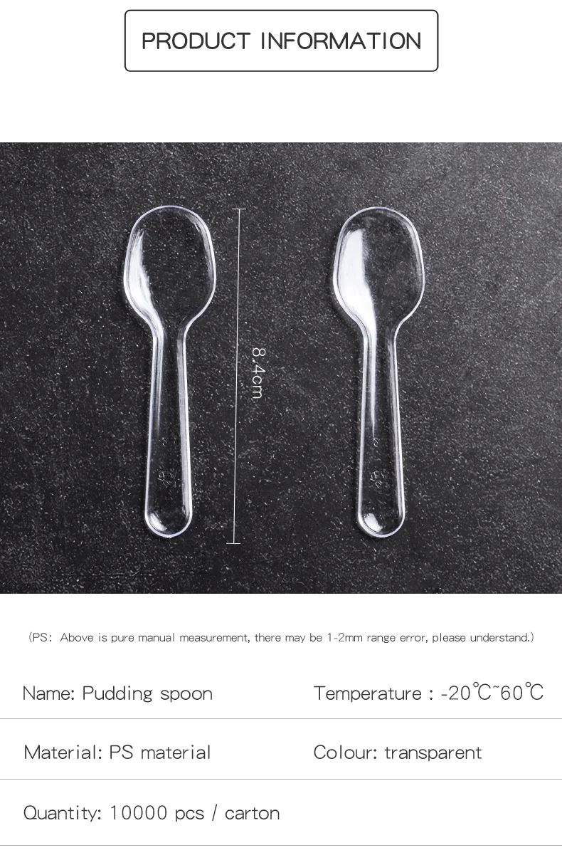 8.4cm Disposable Plastic Spoon /dessert Spoon /ice Cream Spoon Scoop