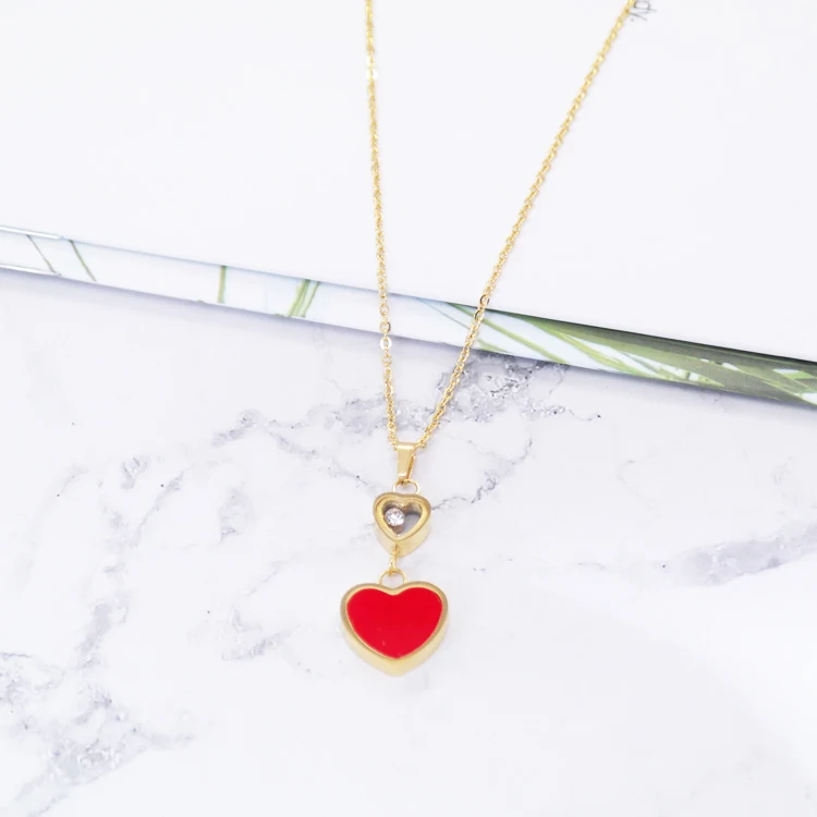 Wholesale fashion heart 316L stainless steel women necklace