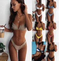 

2019 Women Sexy Bikini Set Solid Color Swimsuits Swimwear Transparent Strap Beach Bralette Swimsuit Bathing Suit Solid Swimwear