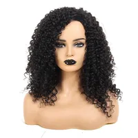 

Factory Price Fluffy Wavy Black Synthetic Hair Costume Wigs Long Curly Kinky Wigs for Black Women