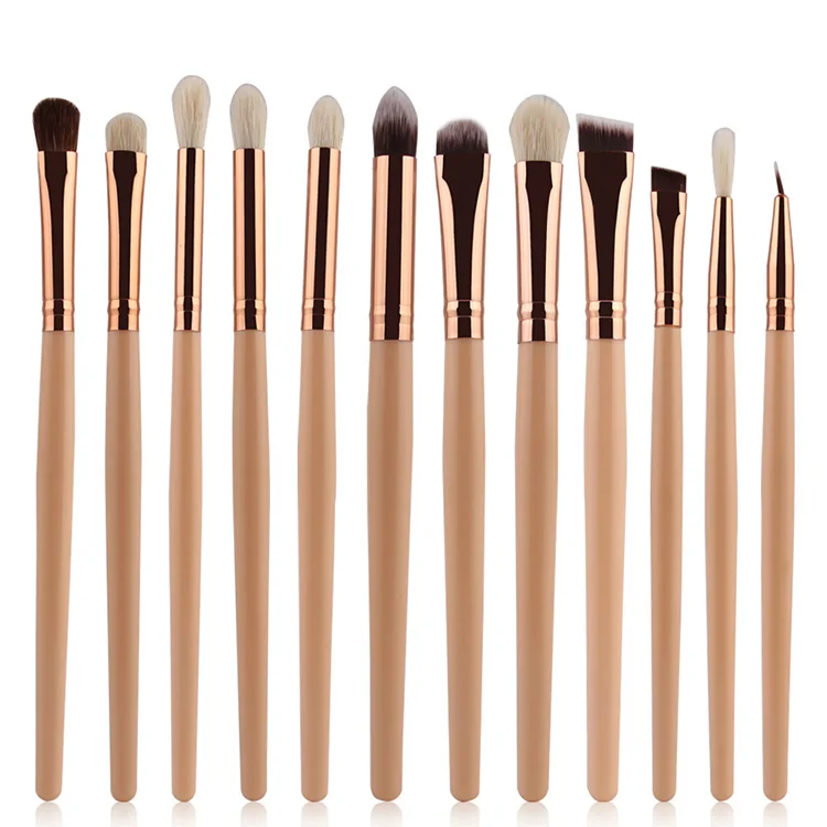 

Professional Gold Rose Cosmetic Foundation Powder Concealer Eye Shadows makeup brush set private label