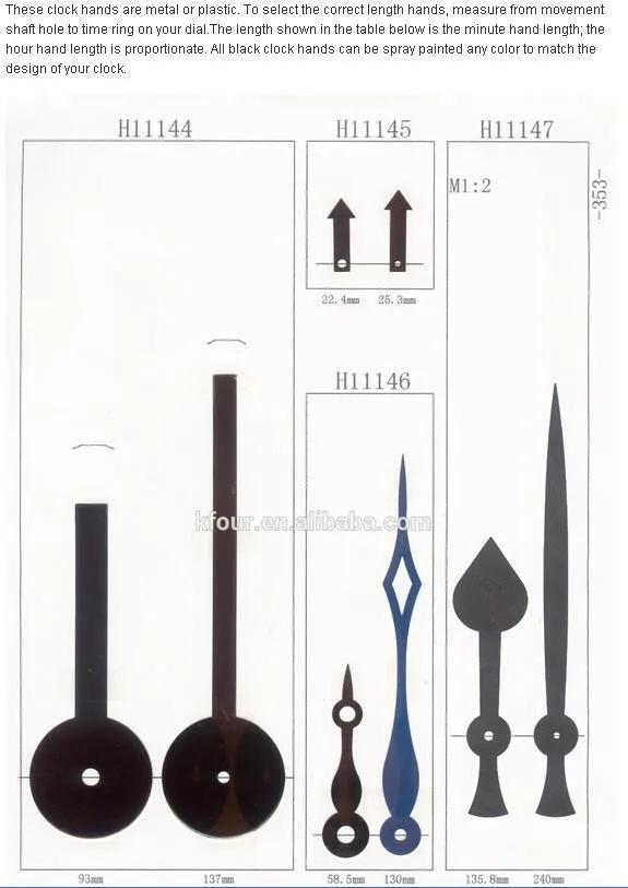 Kfour N94061 Novelty Clock Hands/needle/pointer For Clock Mechanism Buy Plastic Clock Hands