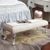 OE-FASHION french style antique bed end stool with wood carving for home furniture