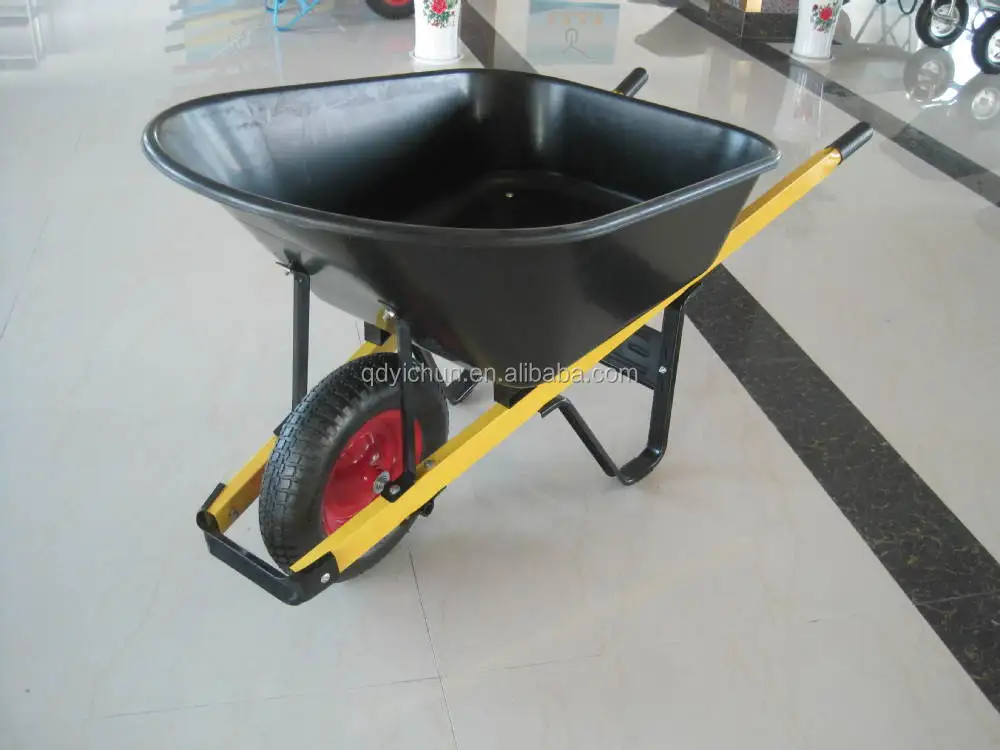 Plastic & Metal Wheelbarrow with PU Wheel 120L Water Capacity 200kg Load Easy Assembly Model WB8414