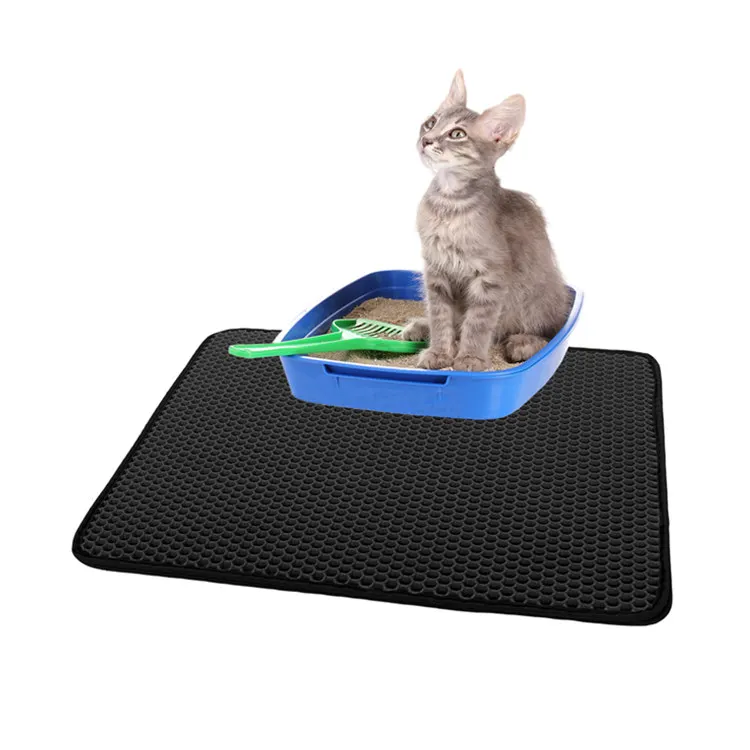 

Double Layer Waterproof Cat Litter Trapper Mat, Black, khaki, blue