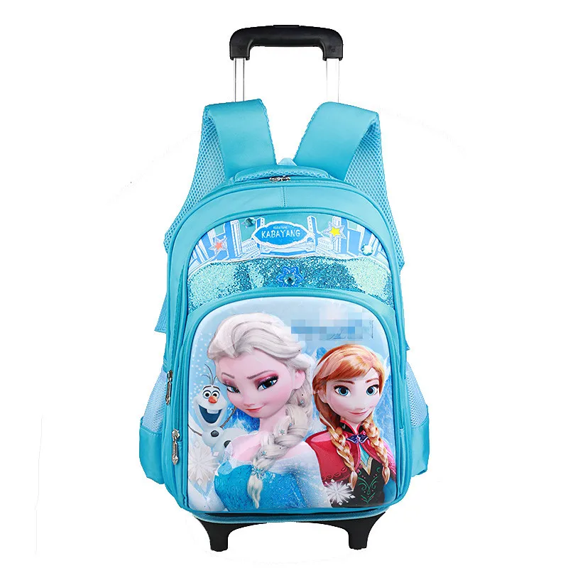 

2019 Frozen Wholesale Wheeled Backpack Travel School Kids Trolley Bag