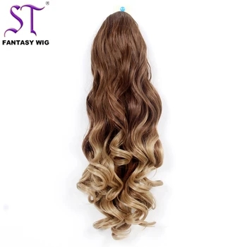 Cheap Ombre Curly Synthetic Ponytail Hair Extension With Wholesale