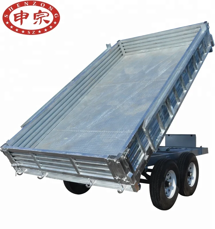 Heavy Duty Tandem Hydraulic Tipping Box Trailer Car Towing Trailer