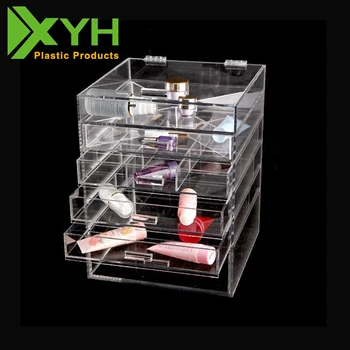 Clear 6 Drawer Acrylic Makeup Organizer Plexiglass Cosmetic Drawer