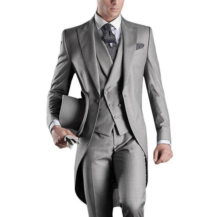 

Long Tail Men's Latest Design Formal Wearing Customized Groom Wedding Tuxedos 3 Pieces (Jacket+Pants+Vest) WB051 Tuxedo Suits, Default or custom