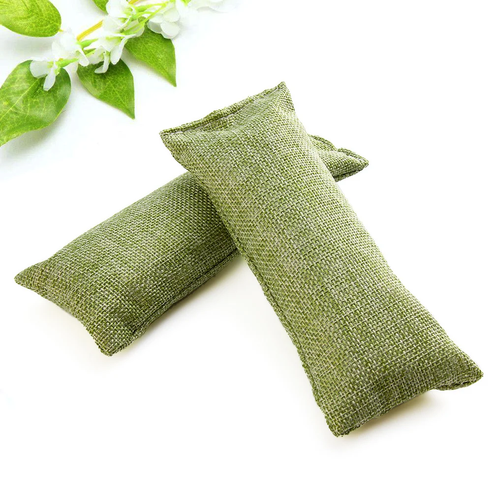 

2 pcs Mini Shoe Purifier Bamboo Charcoal bag Shoe Plug Odor Eliminator Deodorant Dry Deodorizer Natural Air Purifying Linen Bag