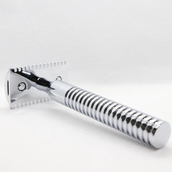 

chrom color brass handle wet barber shaving razor