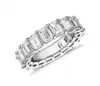 2019 New 925 Sterling Silver Emerald Cut Diamond Eternity Ring