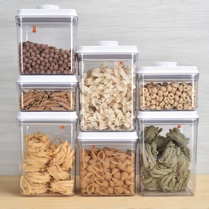 Image of 2018 Hot Sale 7-Pieces Air-Tight Food Storage Container Set /Dry Goods Pantry Organization/Plastic clear kitchen food box