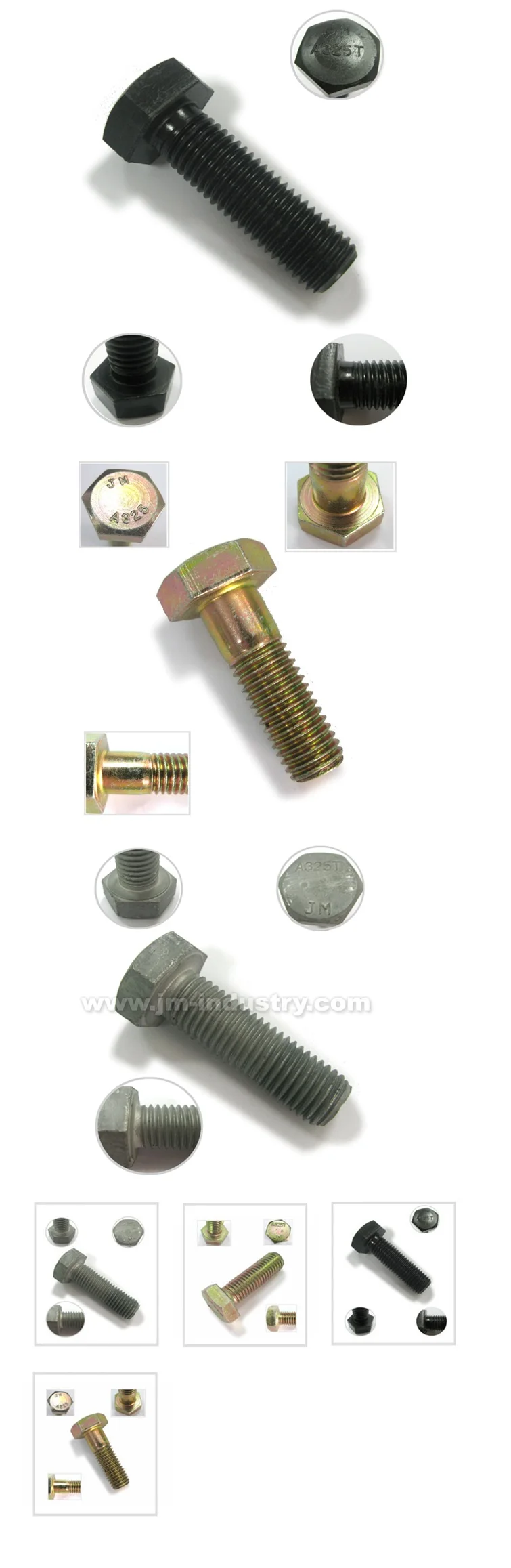 Heavy Hex Bolt Astm A325/A490 High Tensile Black Bolts And Nuts
