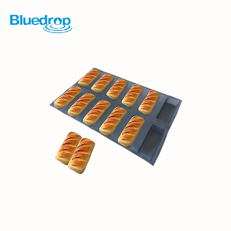 

Bluedrop silicone baking forms English bread baking molds fiberglass 12 caves rectangles bread for Mid East, Black