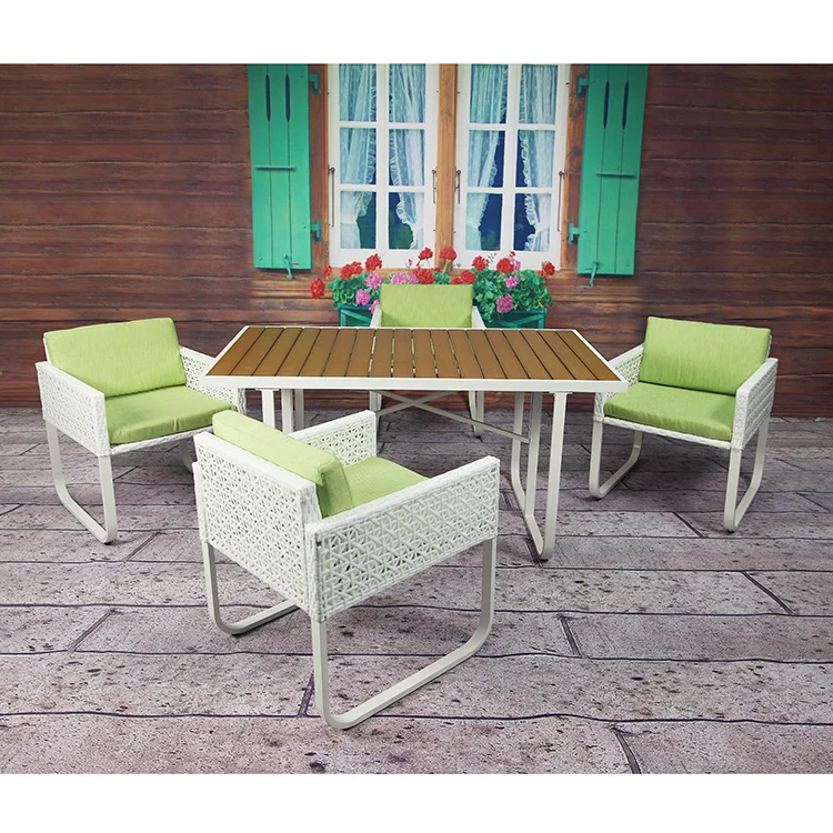 
All aluminum rattan dining set furniture garden furniture with dining table 