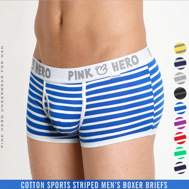 

Cotton breathable boxers briefs Pink Hero mens underwear wholesale from china, Red;green;blue;purple;dark blue;gold;black;gray;deep blue