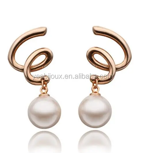 

turkish earring jewellery wave pearl earring elegant pearl jewelry