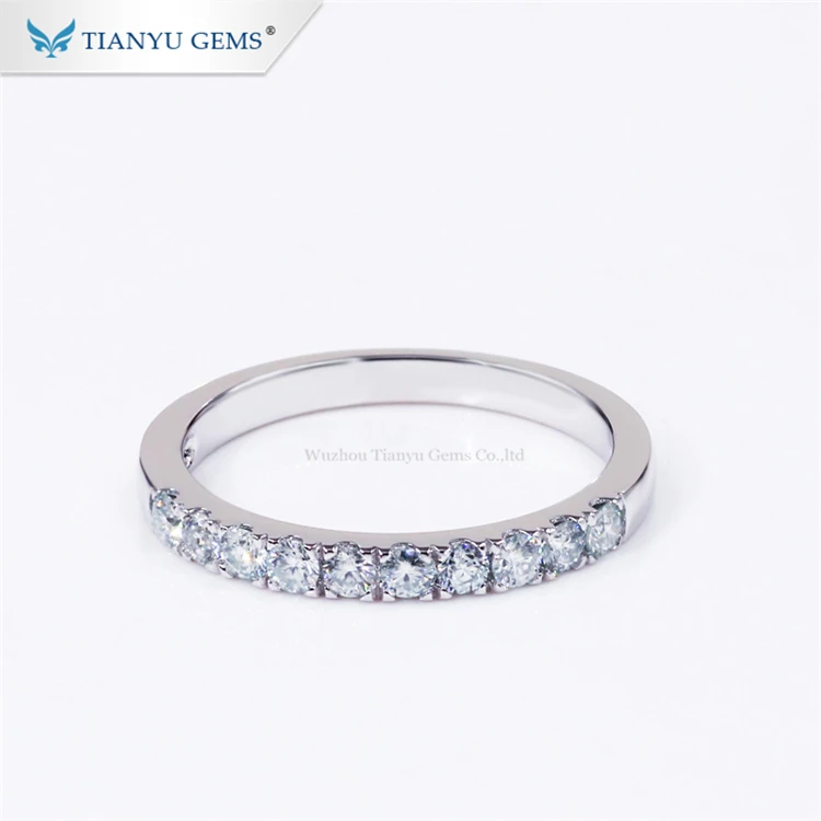 

Tianyu gems jewelry wholesale 925 sterling silver gold plated simple moissanite ladies girlfriend wife ring, N/a