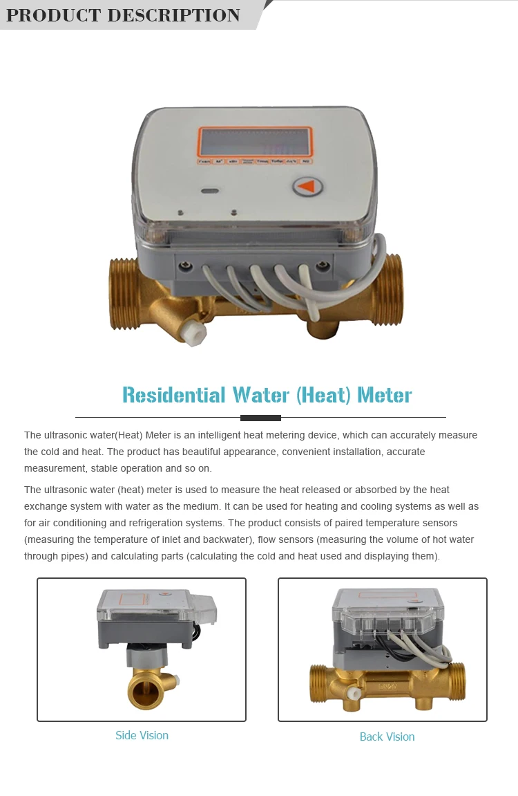 Economic Type Residential Water Meter Dn50 Ultrasonic Water Meter Brass
